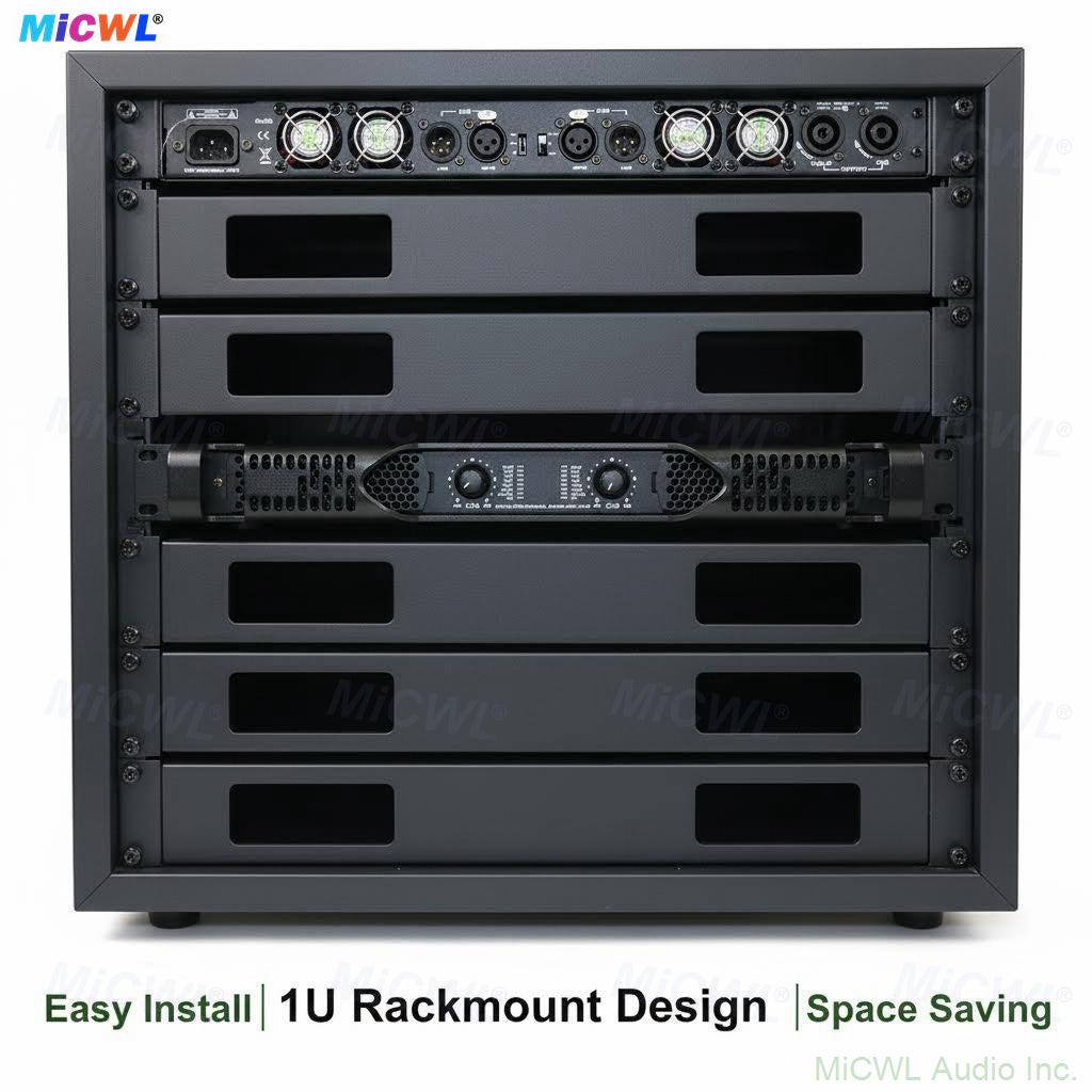 MiCW PX1800 3600W 2-Channel Bridgeable Digital Pro Amplifier 1U Rack