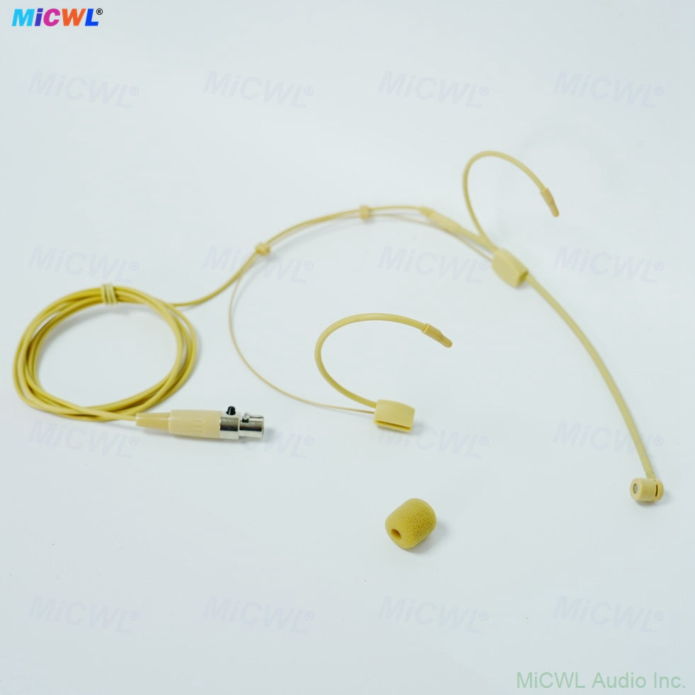 OM68 Beige Cardioid Headset Mic Microphone for Shure/Sennheiser/AKG/ PC BodyPack Wireless 6 Plug Option
