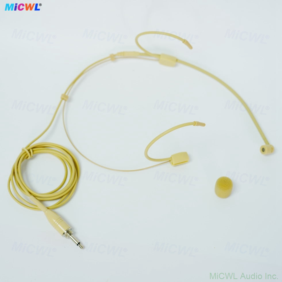 OM68 Beige Cardioid Headset Mic Microphone for Shure/Sennheiser/AKG/ PC BodyPack Wireless 6 Plug Option