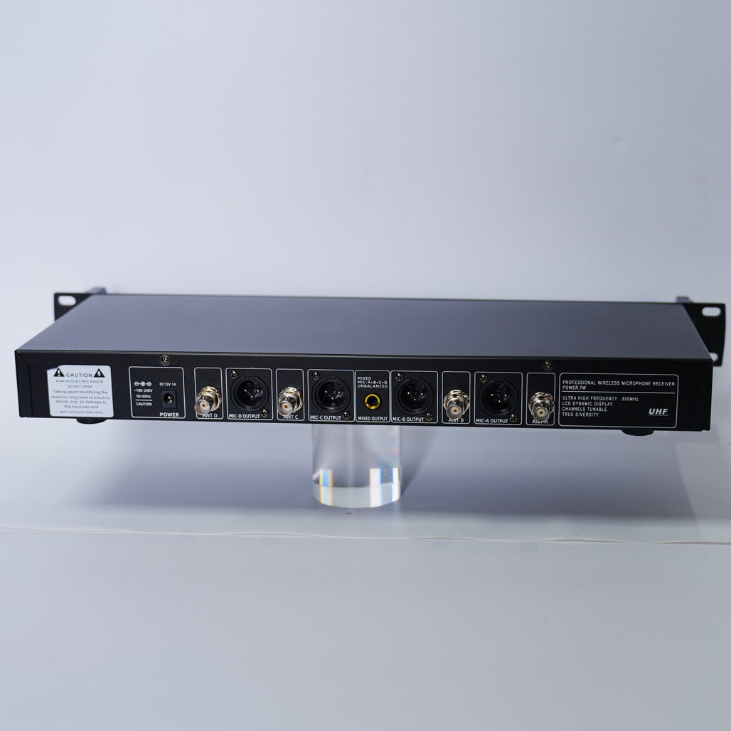 MiCWL W400 4-Channel UHF Wireless Microphone System 2 Handheld 2 Lavalier Kits