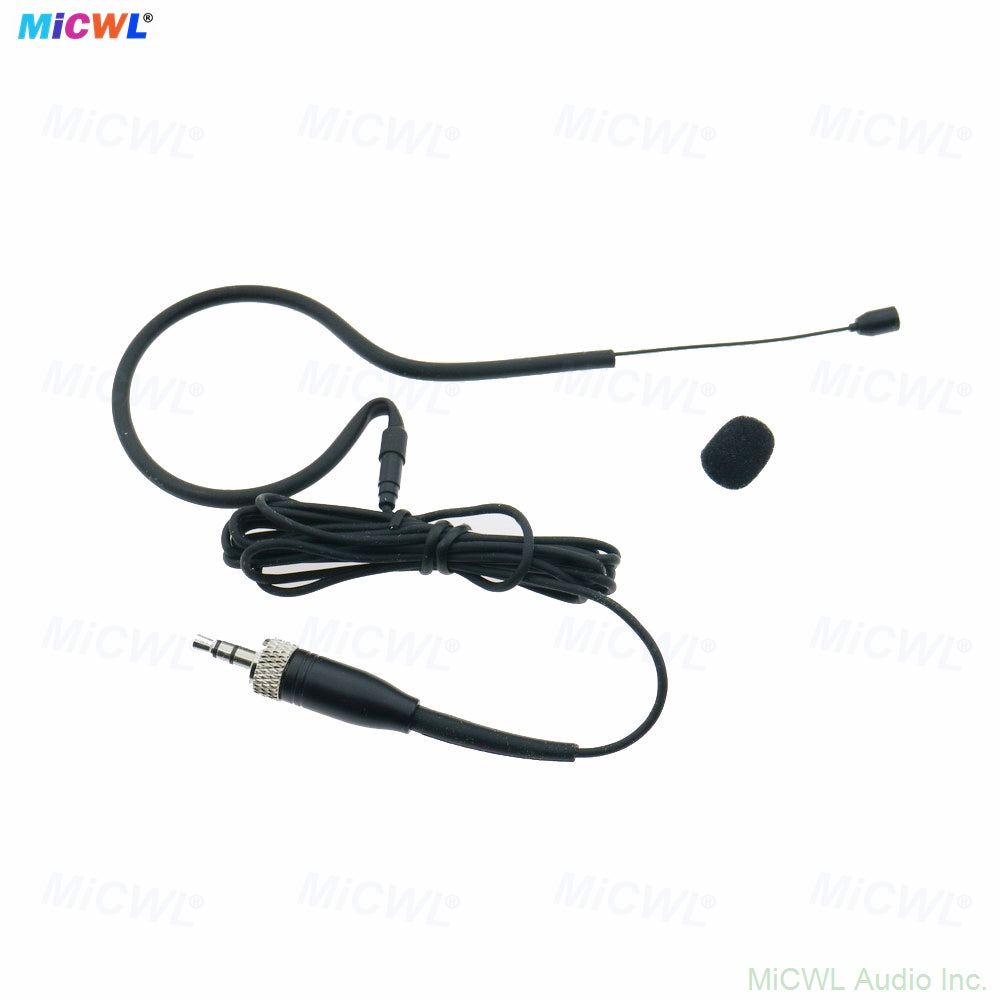 Pro MX153 Black Single Ear-Hook Headset Microphone for Sennheiser Shure AKG Samson MiPro Audio-Technica Wireless 6 Connector Options