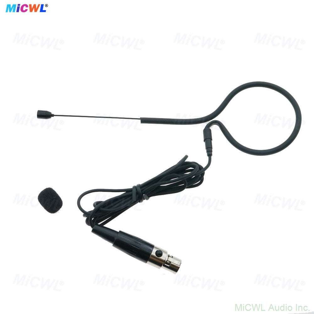 Pro MX153 Black Single Ear-Hook Headset Microphone for Sennheiser Shure AKG Samson MiPro Audio-Technica Wireless 6 Connector Options