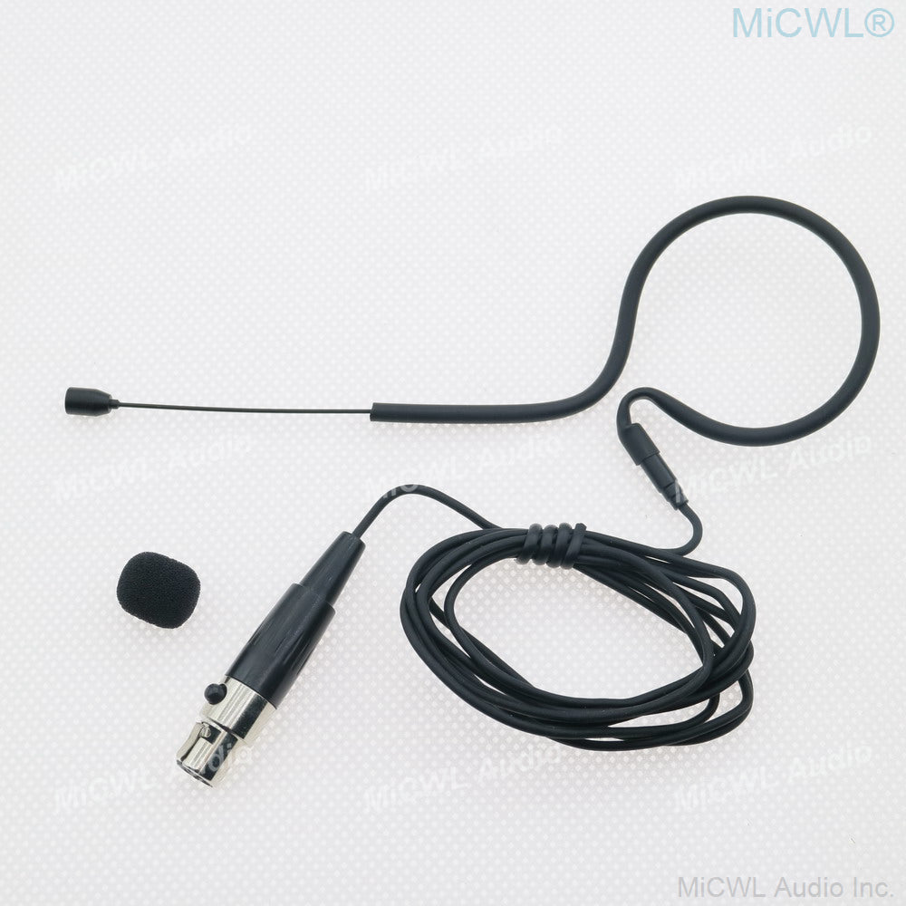 Pro MX153 Black Single Ear-Hook Headset Microphone for Sennheiser Shure AKG Samson MiPro Audio-Technica Wireless 6 Connector Options