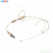 MiCWL B40 Beige Dual Ear‑Hook Headset Microphone for MIPRO Wireless Bodypack Transmitter – Mini TA4F 4‑Pin Lock