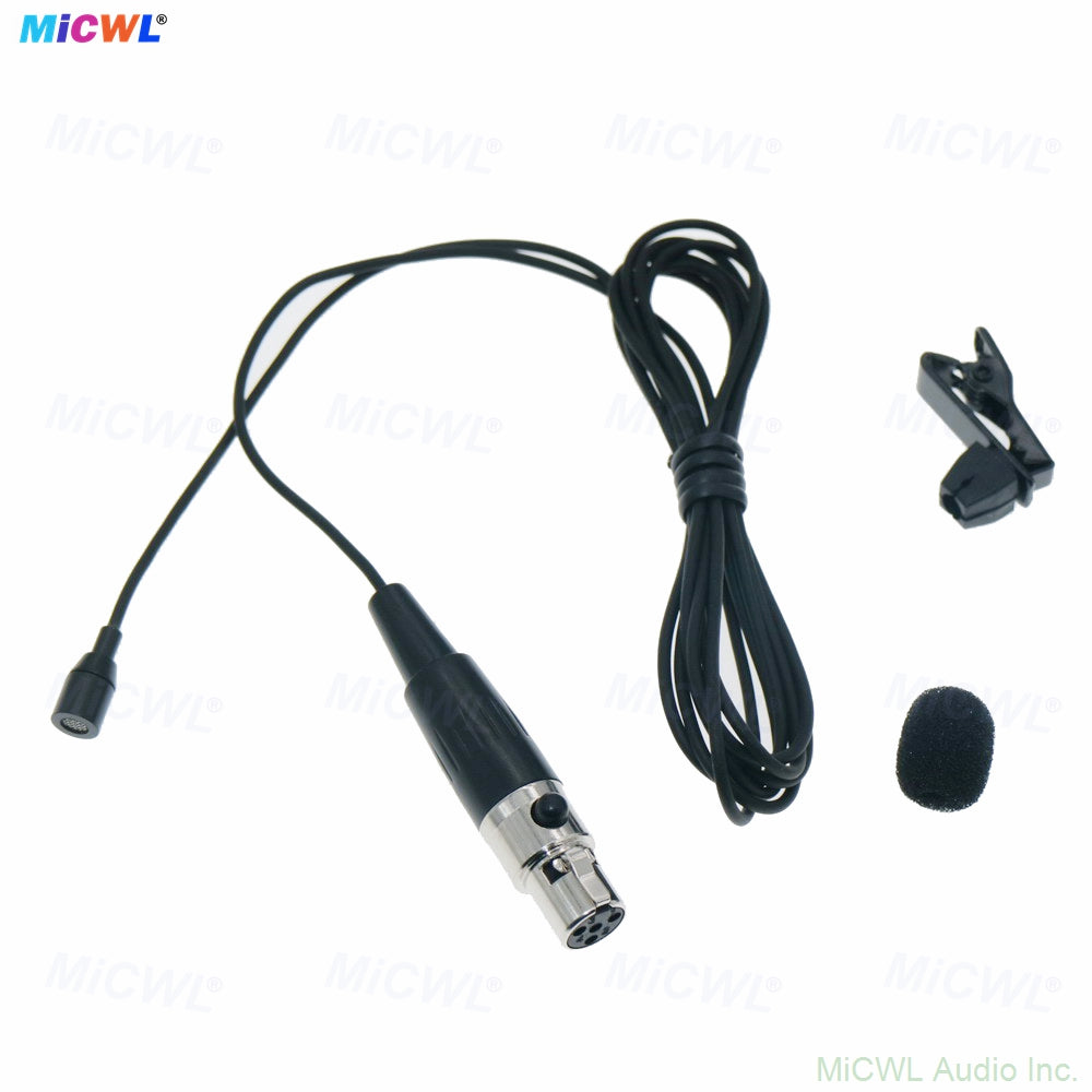 MiCWL L320 Omnidirectional Lavalier Microphone for Shure Bodypack – TA4F Mini XLR, Black Lapel Mic with Windscreen