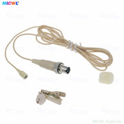 MiCWL L320 Omnidirectional Lavalier Microphone for MiPro Bodypack – TA4F 4-Pin Lock, Beige Lapel Mic with Windscreen