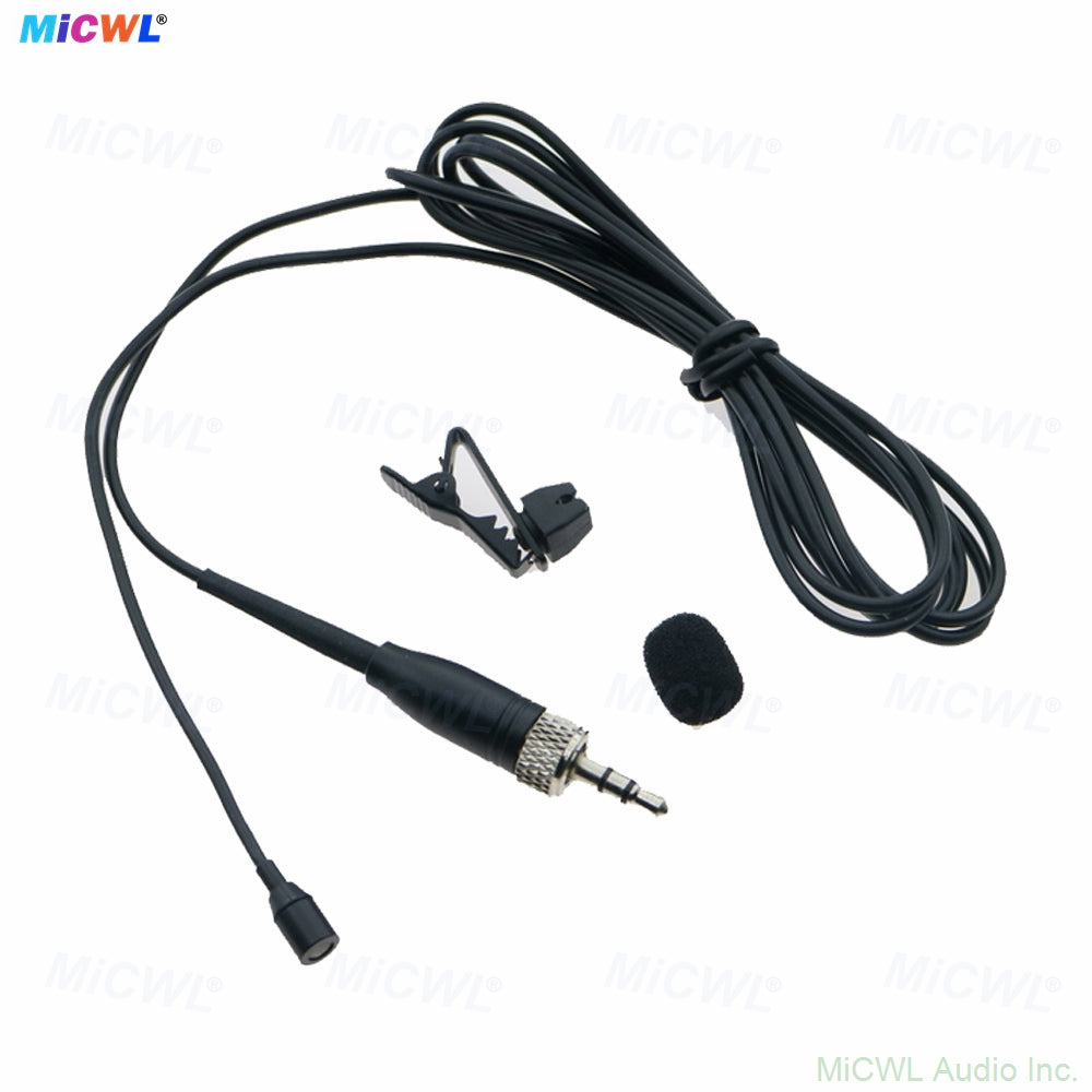MiCWL L320 Black Lavalier Microphone for Sennheiser Bodypack 3.5mm Locking with Windscreen Omnidirectional Mic