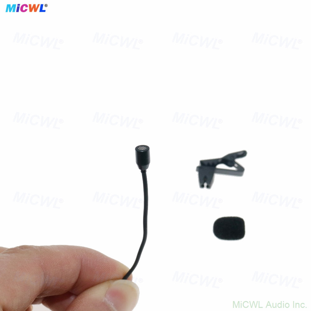 MiCWL L320 Lavalier Microphone for MiPro Bodypack – TA4F 4-Pin Lock, Black Lapel Mic with Windscreen