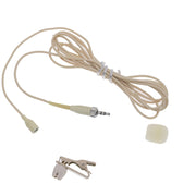 MiCWL L320 Omnidirectional Lavalier Microphone for Sennheiser Bodypack – 3.5mm Locking, Beige Lapel Mic with Windscreen