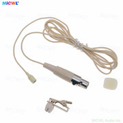 MiCWL L320 Omnidirectional Lavalier Microphone for Shure Bodypack – TA4F Mini XLR, Beige Lapel Mic with Windscreen - Main Product Shot