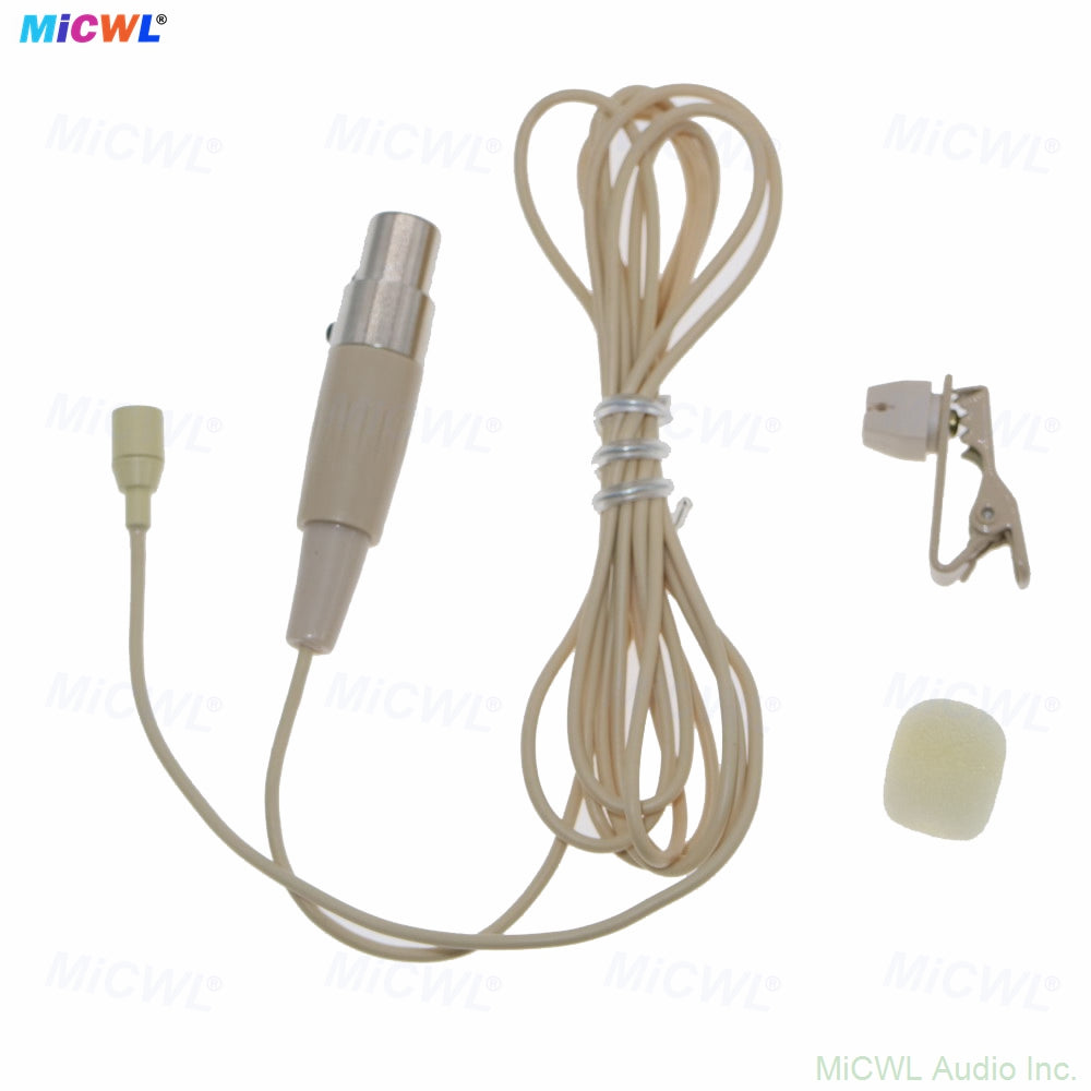 MiCWL L320 Omnidirectional Lavalier Microphone for Shure Bodypack – TA4F Mini XLR, Beige Lapel Mic with Windscreen - Professional Audio Gear Image 2