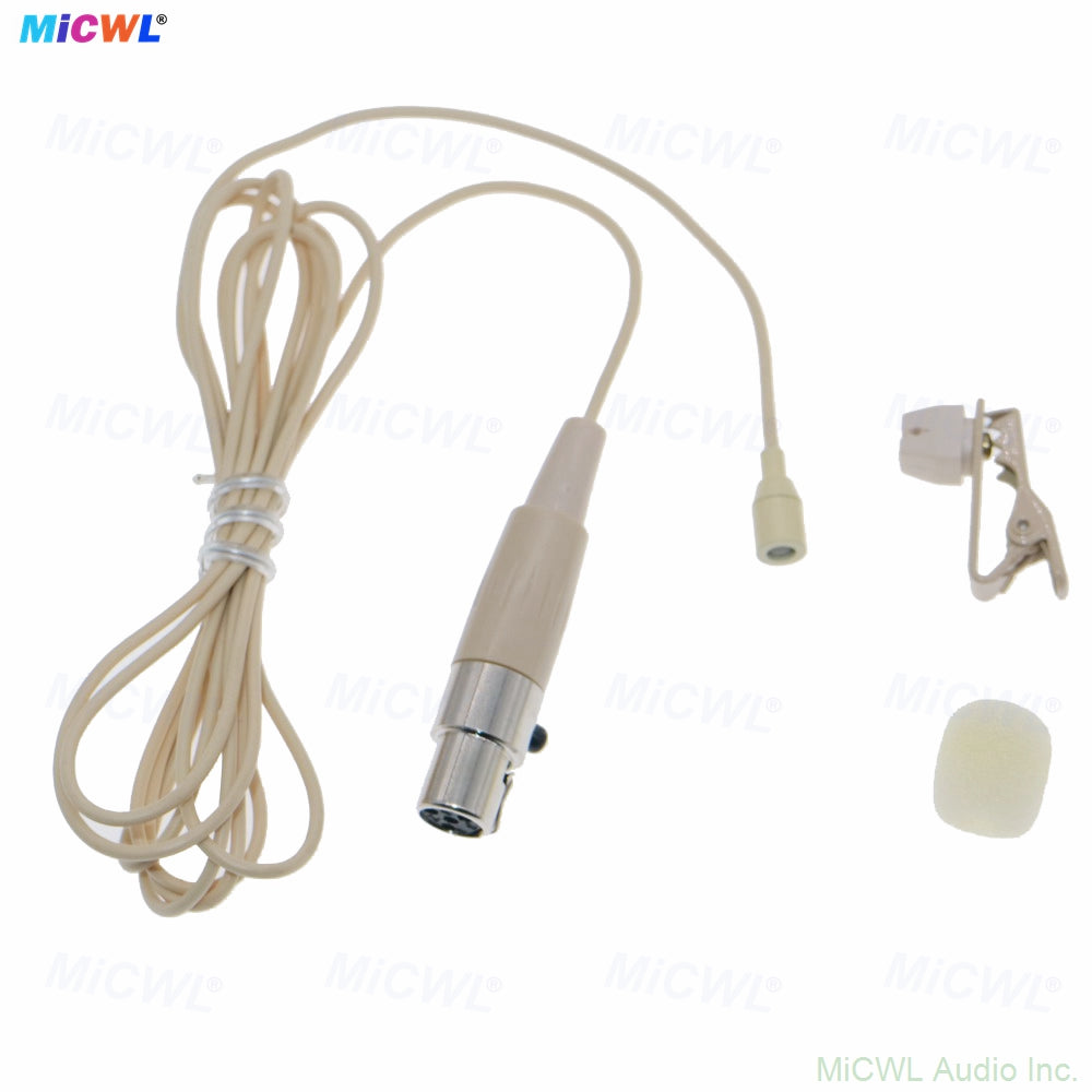 MiCWL L320 Omnidirectional Lavalier Microphone for Shure Bodypack – TA4F Mini XLR, Beige Lapel Mic with Windscreen - Professional Audio Gear Image 3