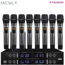 MICWL Professional UHF 400 Channel Wireless 8 Handheld DJ Karaoke Microphone System