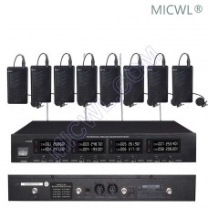 MICWL 2018 DJ Karaoke Sing Wireless 8 Bodypack with Lavalier Microphones System VHF fixed-frequency