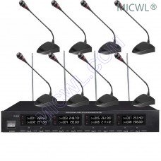 Pro 2018 UHF Wireless Conference 8 Desk Gooseneck Meeting Microphone System