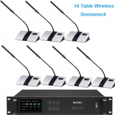 MiCWL Digital 14 Desktop Gooseneck Wireless Manager Conference Microphone Discussing System 1 President 13 Delegate Mics A10M-A103