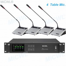 4 Desktop Wireless Gooseneck Conference Microphone Meeting Room System A10M-A117