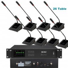 MiCWL 1 President 25 Delegate Digital Wireless Microphone Conference System 26 Table Meeting Room Gooseneck Desk Mic