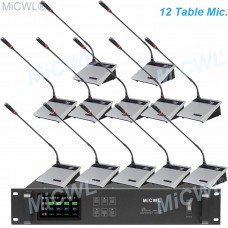 MiCWL 12 Wireless Desktop Gooseneck Conference Microphone Meeting Room System A10M-A117