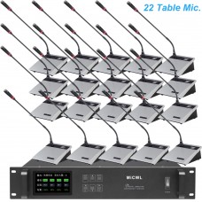 MiCWL 22 Desktop Wireless Gooseneck Conference Microphone Meeting Room System A10M-A117 1 President 21 Delegate 