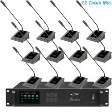 Top Quality 12 Desk Digital Wireless Audio Conference Microphone System 12 Table Gooseneck President Delegate MiCWL A10M Series