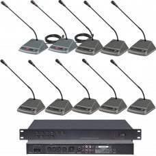 MICWL 40 Desktop Digital Wired Conference Microphones System 2 President 38 Delegate Unit A350-A04