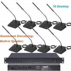 MICWL Built-in speaker Digital Conference Meeting Wired 10 Microphone System A350M-A06 and spare 15pcs 10m Cable