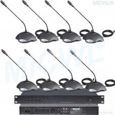 MICWL 12 Table Digital Wired Conference Microphones System 1 President 11 Delegate Unit A350-A01 Built-in speaker 