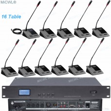Professional Digital Wired Conference 16 Microphone System Desktop Built-in Speaker Telephone Function 1 President 15 Delegate MiCWL A351M-A16