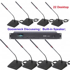 MICWL 22 Desktop Gooseneck Built-in speaker Digital Conference Meeting System 1 Chairman 21 Delegate A351M-A06