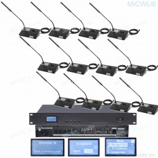 MICWL A351M 28 Desktop Gooseneck Digital Conference Microphone System With 1 President 27 Delegates Table Mics