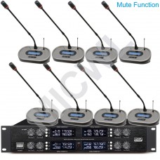 MICWL D3828 400 Channel UHF Adjustable Fequencies Wireless Microphone System 2U 19" Rack - with Mute function