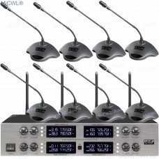 MiCWL D3818 True Diversity Digital Wireless 8 Table Gooseneck Microphone System FedEx UPS DHL free shipping