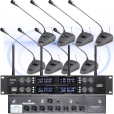 High-end MiCWL D3880 8 Desktop Wireless Gooseneck Microphone Conference Meeting System