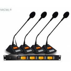 Professional UHF 4 Goose neck Table Wireless Conference Meeting Microphones System 4x100 Channel