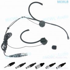 MiCWL OM12 Black Foldable ears Hook Headset Microphones For Wireless Mics BodyPack Transmitter