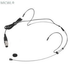 Black Dual ear Hook Headset Microphone For AKG Samson Wireless Microphones System XLR 3-Pin Mini 