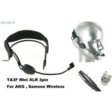 Black ME3 Headset Condenser Microphones For AKG Samson Wireless Bodypack Transmitter