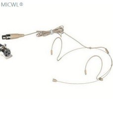 Beige Dual ear Hook Headset Condenser Microphones For AKG, Samson Wireless 