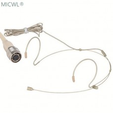 Beige Dual ear worn Omndirectional Headset Microphones For Audio-Technica Wireless