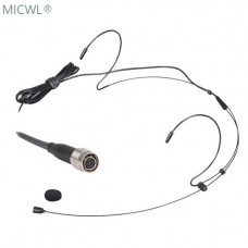 Black Dual ear Hook Head worn Headset Microphone Mic For Audio-Technica Wireless Transmitter