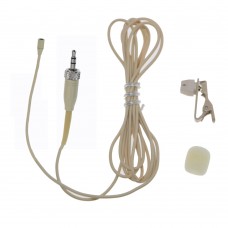 Beige Hidden Clip-On Lavalier Microphone For Sennheiser G2 G3 G4 Wireless BeltPack Transmitter System MiCWL L322