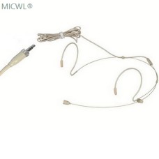 Beige Dual ear Hook Headset Microphone For Sennheiser G1 G2 G3 G4 Wireless Belt Pack Mic System