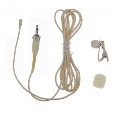 Beige Hidden Clip-On Lavalier Microphone For Sennheiser G2 G3 G4 Wireless BeltPack Transmitter System MiCWL L322