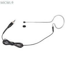 Black Single ear Hook Headset Microphone for Sennheiser G1 G2 G3 Low-Profile Light -Weight Design