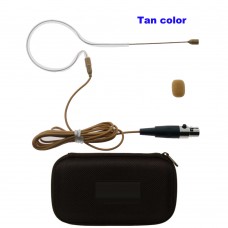 MX153 Tan One Ear Hanging Microphone For Shure ULX SLX QLX Headset BodyPack Zipper Box