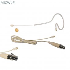 Beige Detachable Single ear Headset Omnidirectional Condenser Microphone For Shure SLX PGX ULX KCX GLX UT etc. Wireless