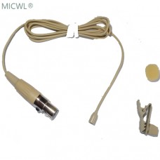 Beige L320-4P Lapel Lavalier Clip Omi-directional Microphone For Shure Wireelss Transmitter