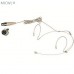 MICWL Beige Dual ear Hook Headset Microphone for Shure Wireless Headworn Mic System