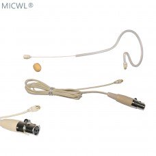 Beige Detachable Single ear Headset Omnidirectional Condenser Microphone For Shure SLX PGX ULX KCX GLX UT etc. Wireless